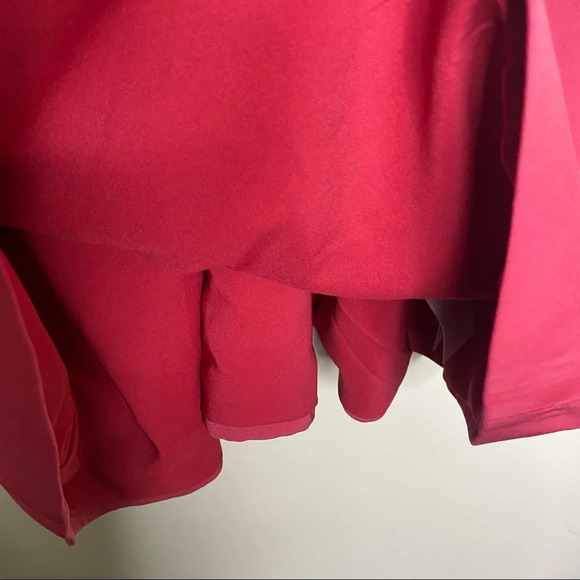 🌟NEW Keepsake The Label Marsala Red Ruffle Fit & Flare Mini Dress Size Small - Picture 7 of 10